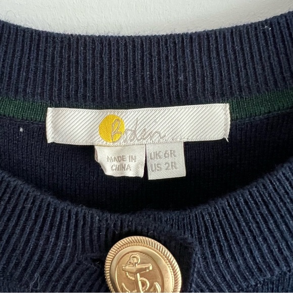 Boden Relaxed Knitted Mini Dress in Navy With Nautical Buttons, Size 2R - Picture 4 of 11